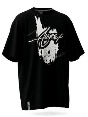 AVIREX Men's 2XL Vintage Black & Silver 100% Cotton T-Shirt Retro Y2K Streetwear